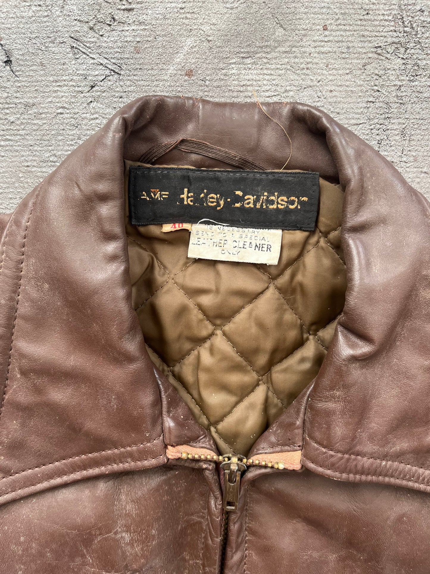 Vintage 1970s Harley Davidson Leather Biker Jacket - M