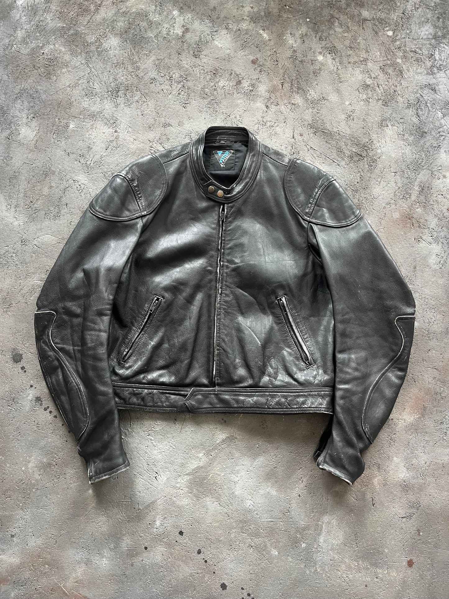 Vintage 1980s Leather Biker Jacket - L