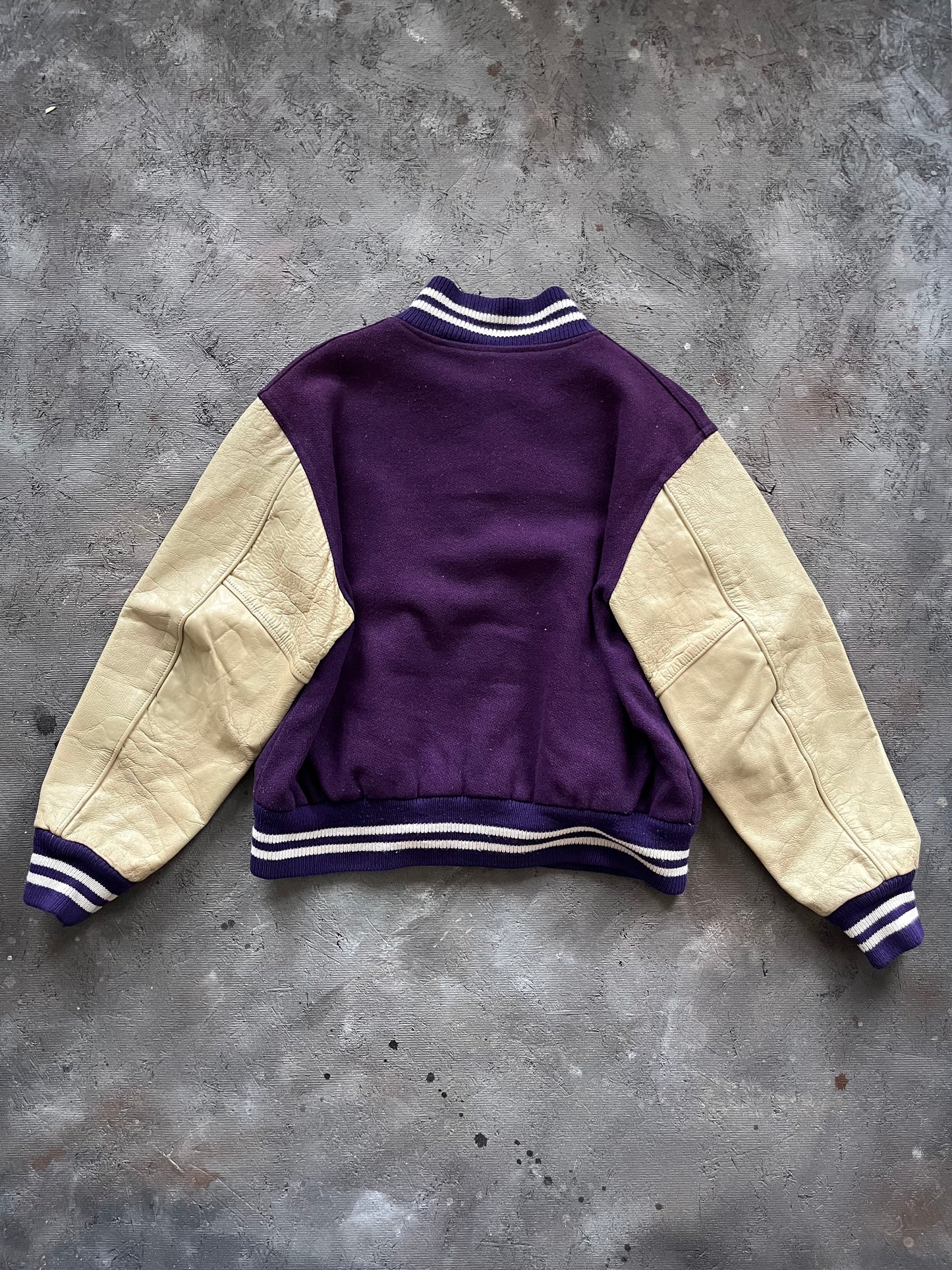 Vintage 1980s Purple Varsity Jacket - XL