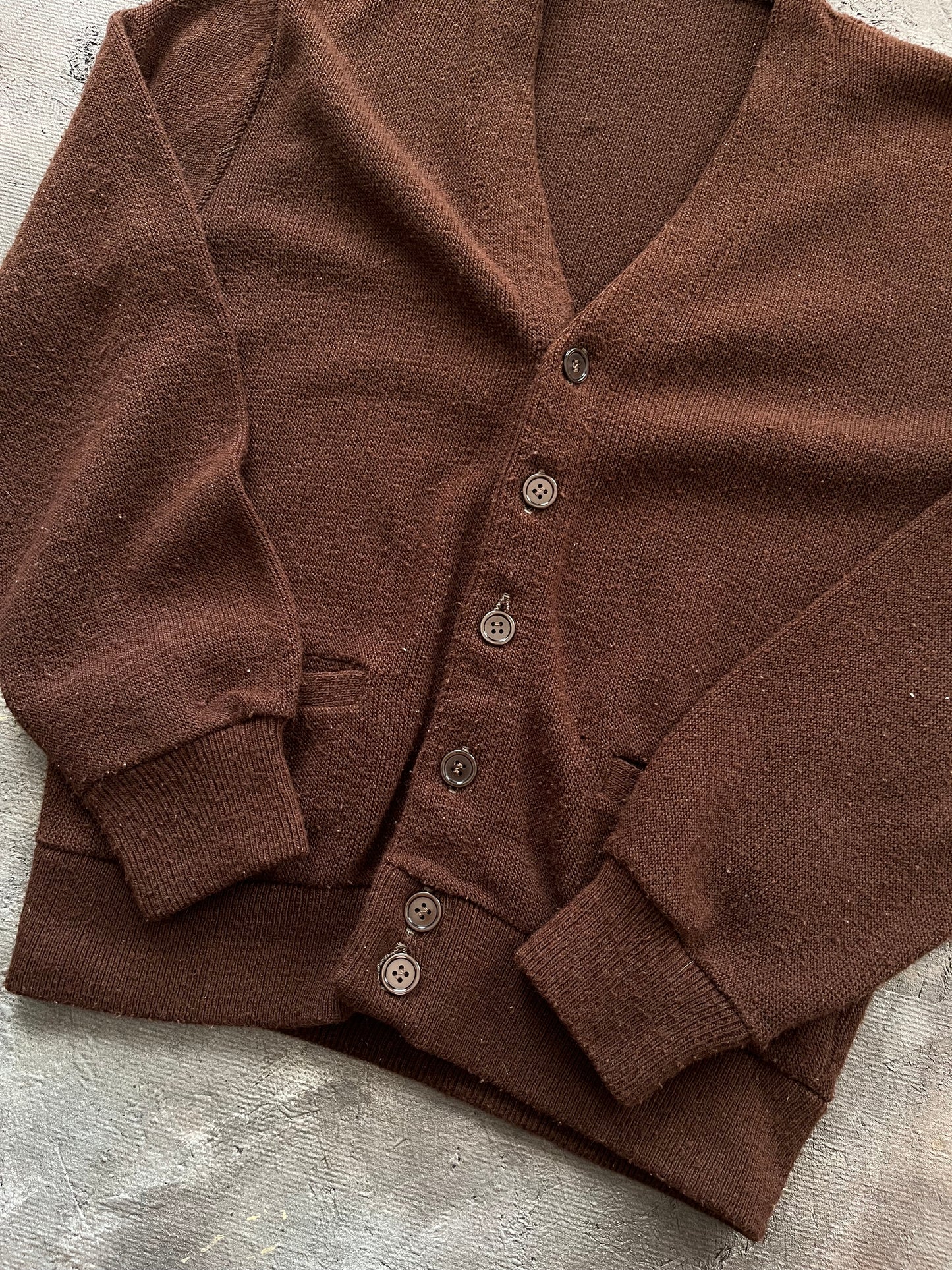 Vintage 1970s Brown Cardigan - L