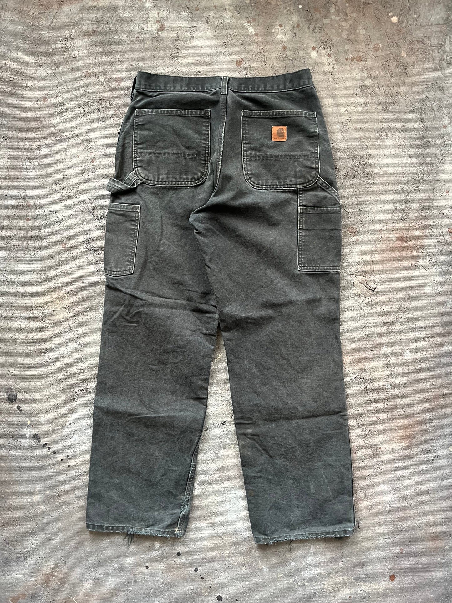Faded Black Carhartt Carpenter Pants - 31x32