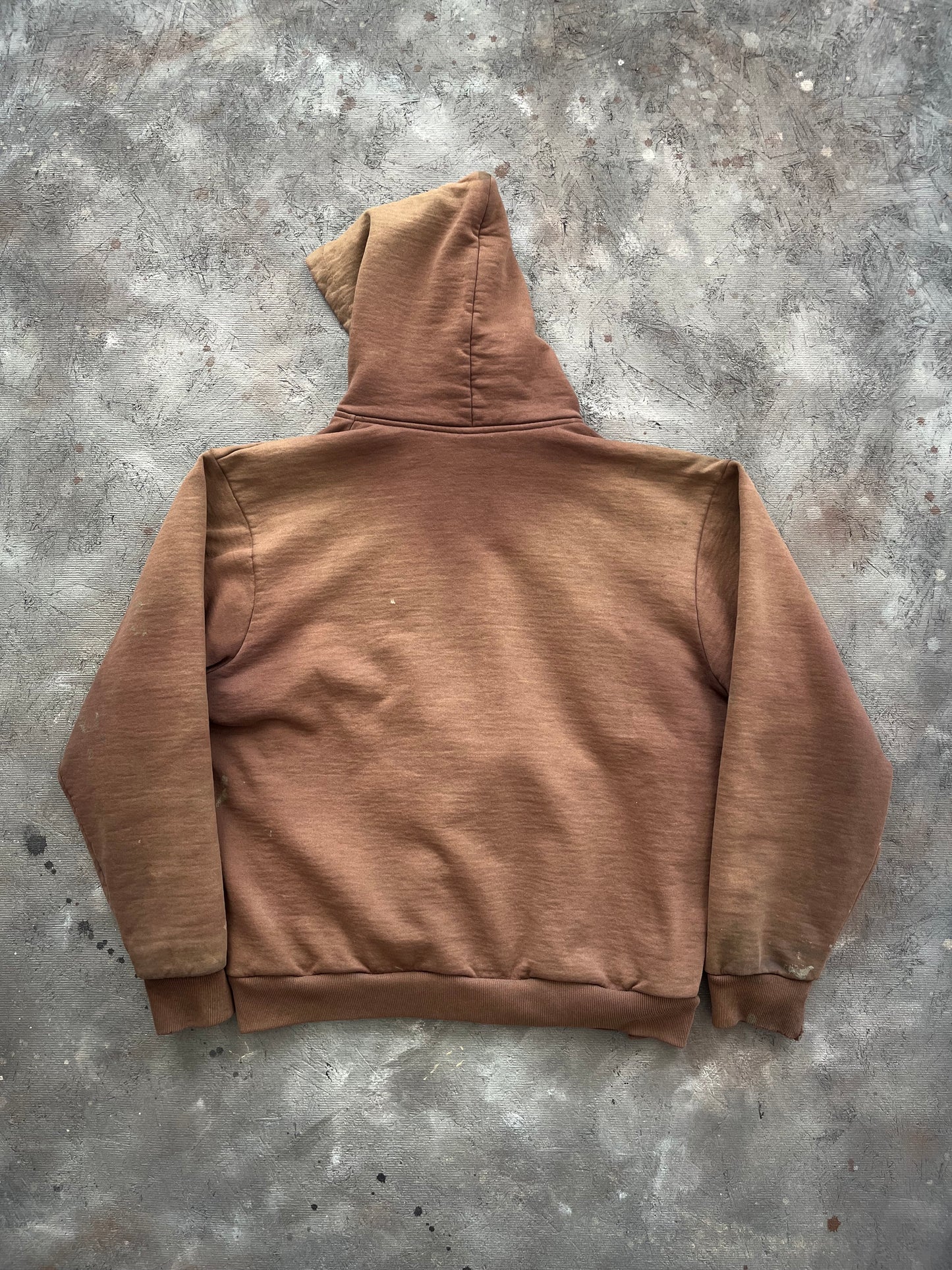 Vintage 1990s Faded Brown Carhartt Thermal Lined Zip-up Hoodie - XL