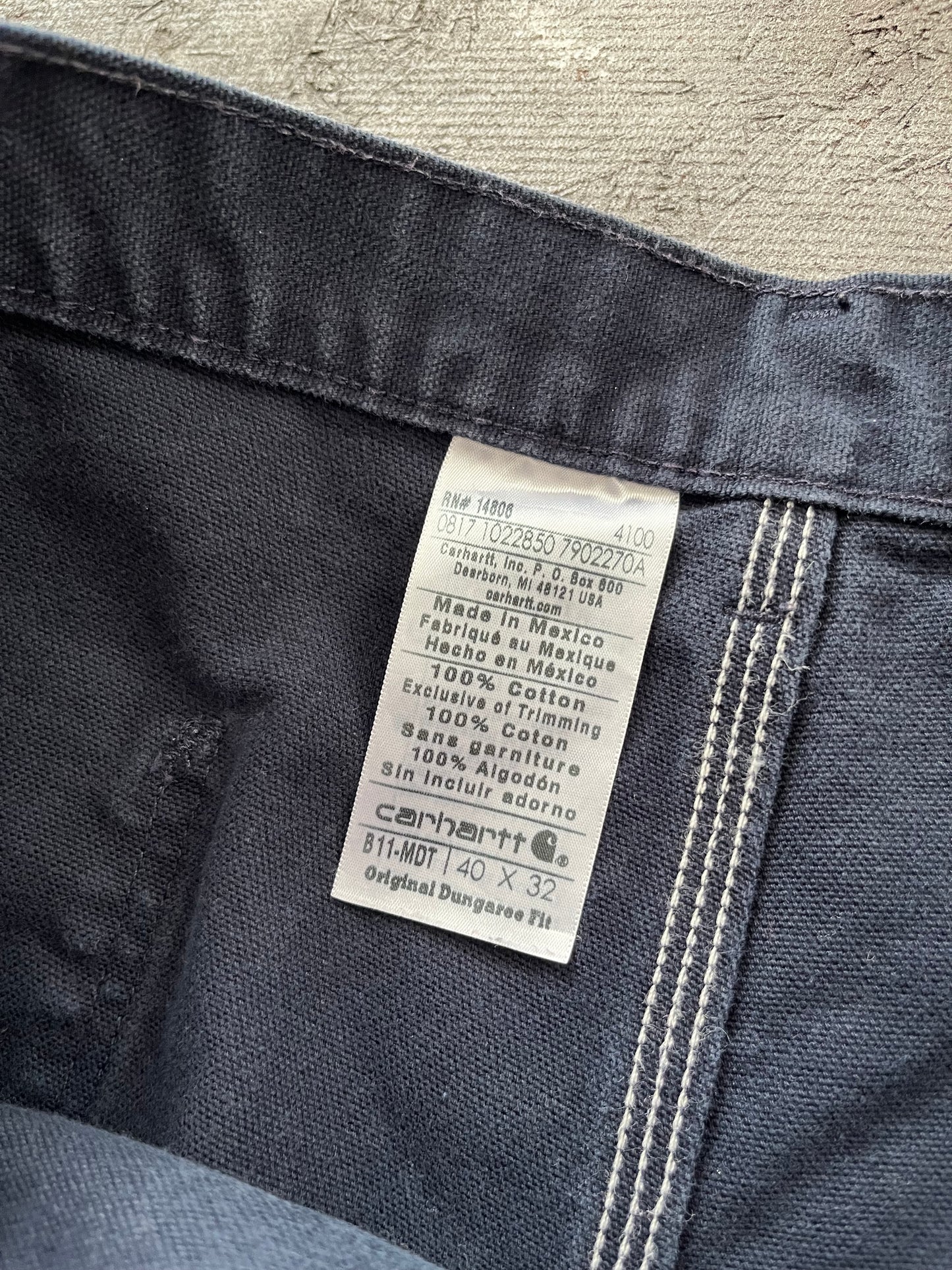 Navy Carhartt Carpenter Pants - 40x32