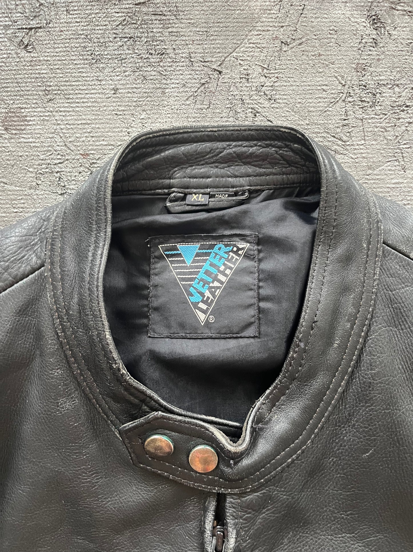 Vintage 1980s Leather Biker Jacket - L