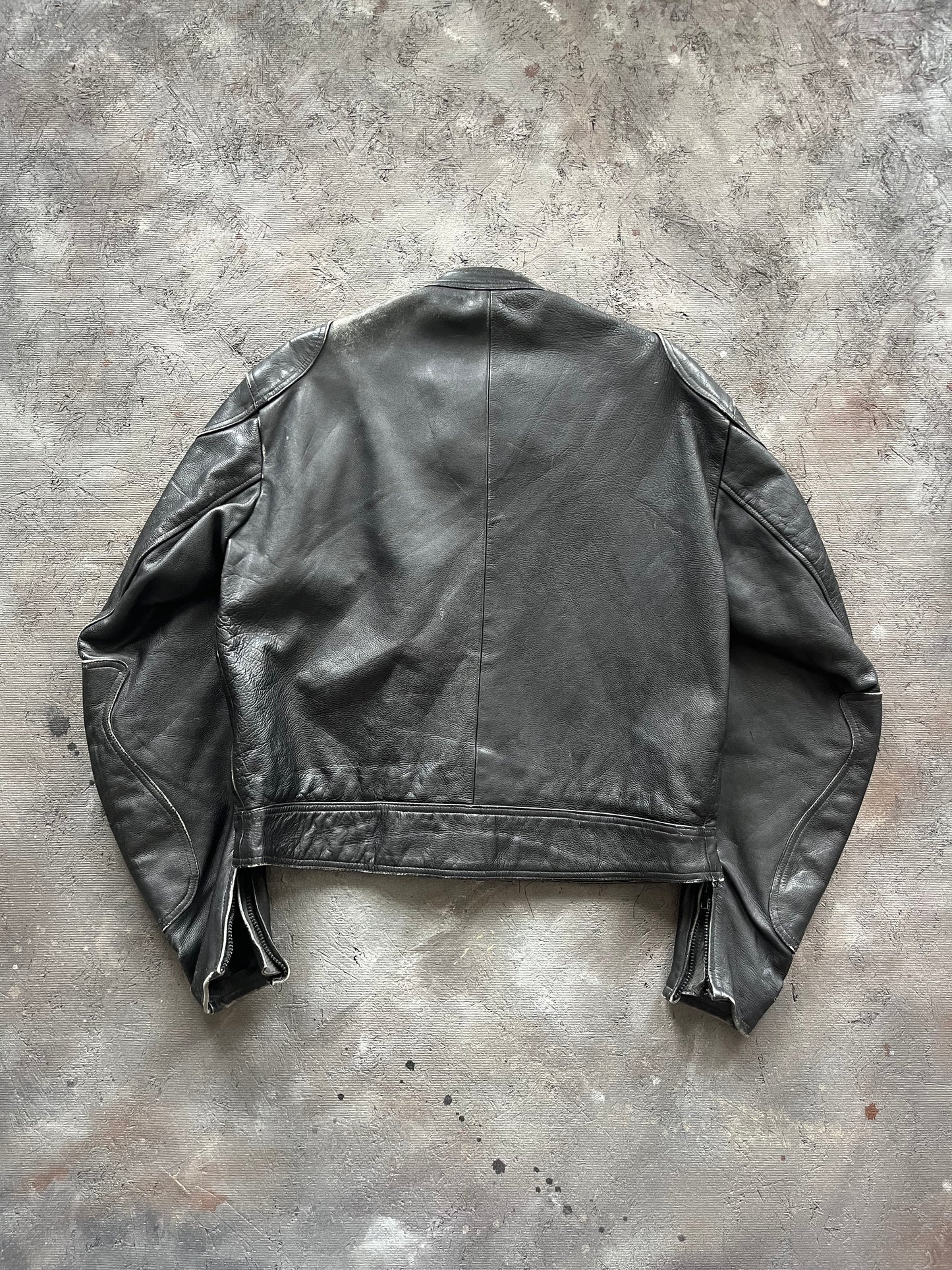 Vintage 1980s Leather Biker Jacket - L