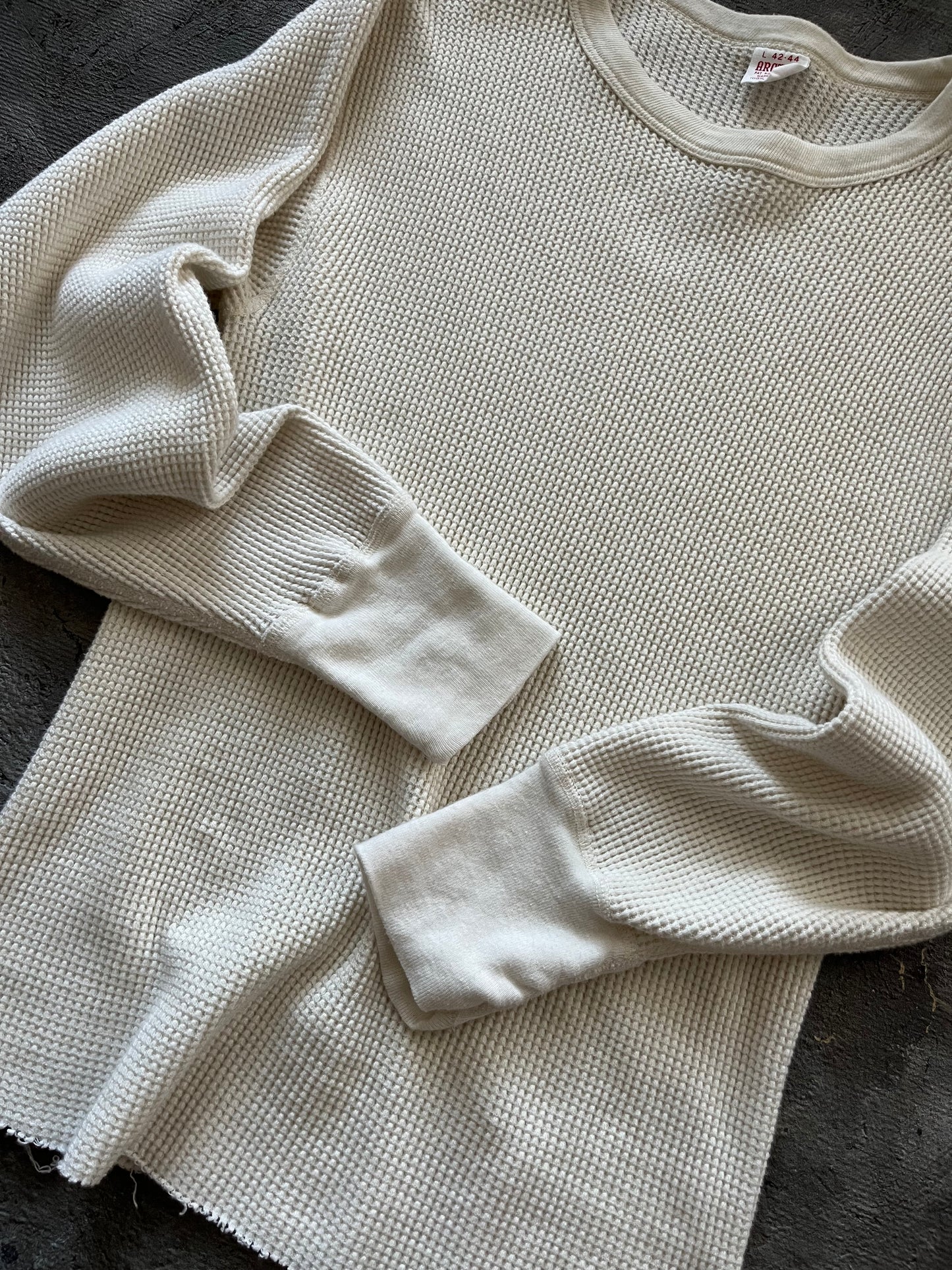 Vintage 1980s Cream Thermal Shirt - L