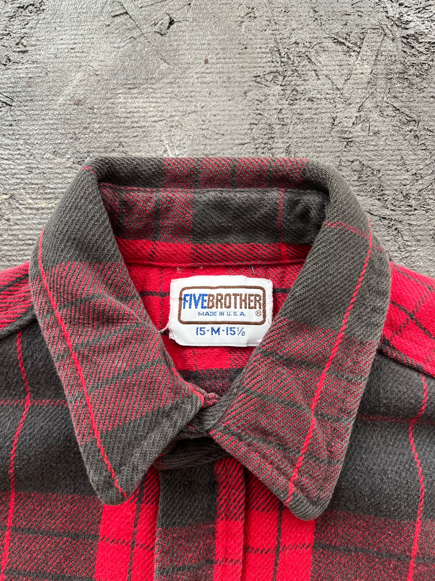 Vintage 1990s Red Five Brothers Flannel Shirt - Large