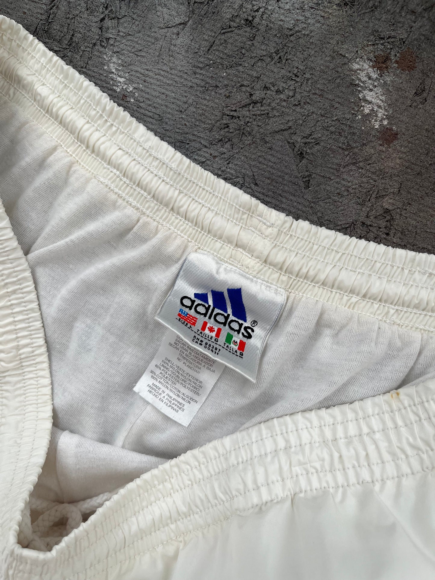 Vintage 1990s White Adidas Track Pants - L