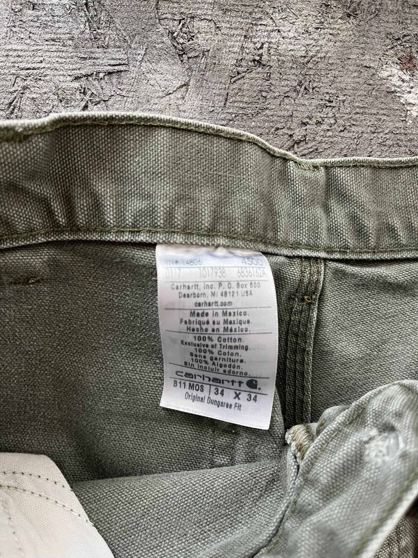 Green Carhartt Carpenter Pants - 34x34