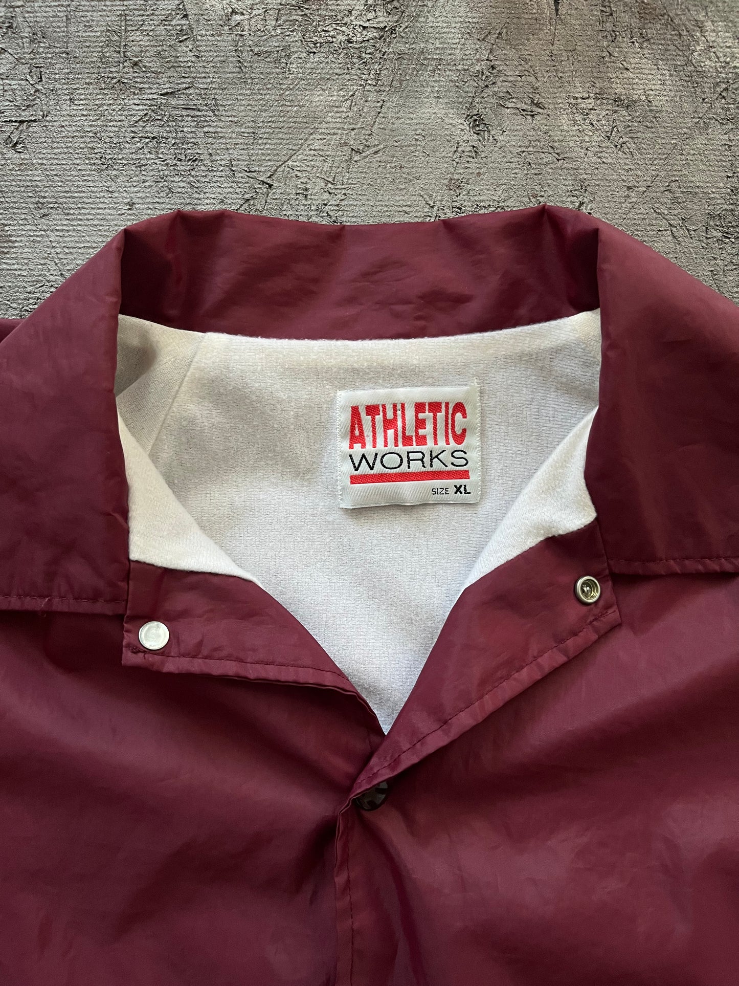 Vintage 1980s Burgundy Windbreaker Jacket - XL