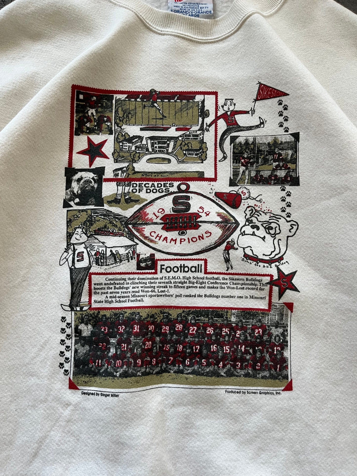 Vintage 1990s Football Crewneck - L