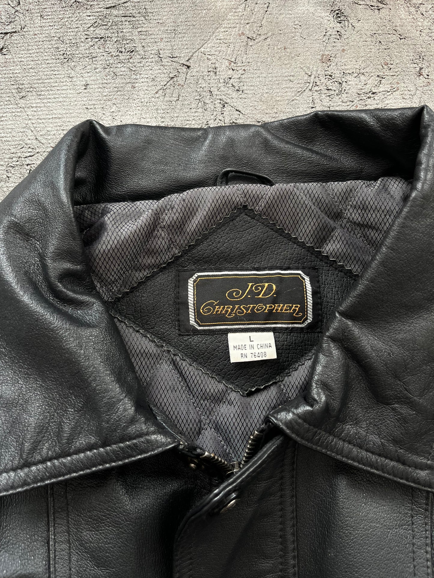 Vintage 1990s Black Leather Jacket - XL