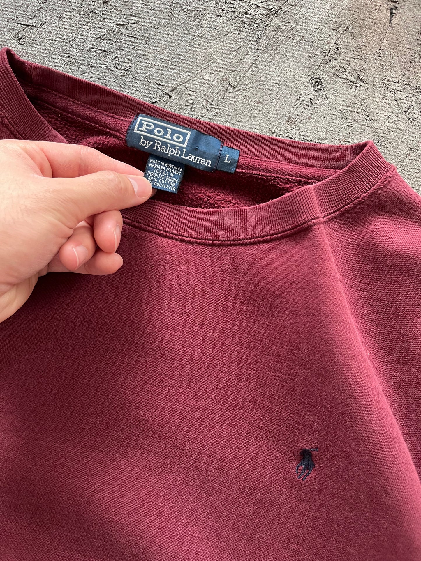 Vintage 1990s Burgundy Polo Crewneck - L