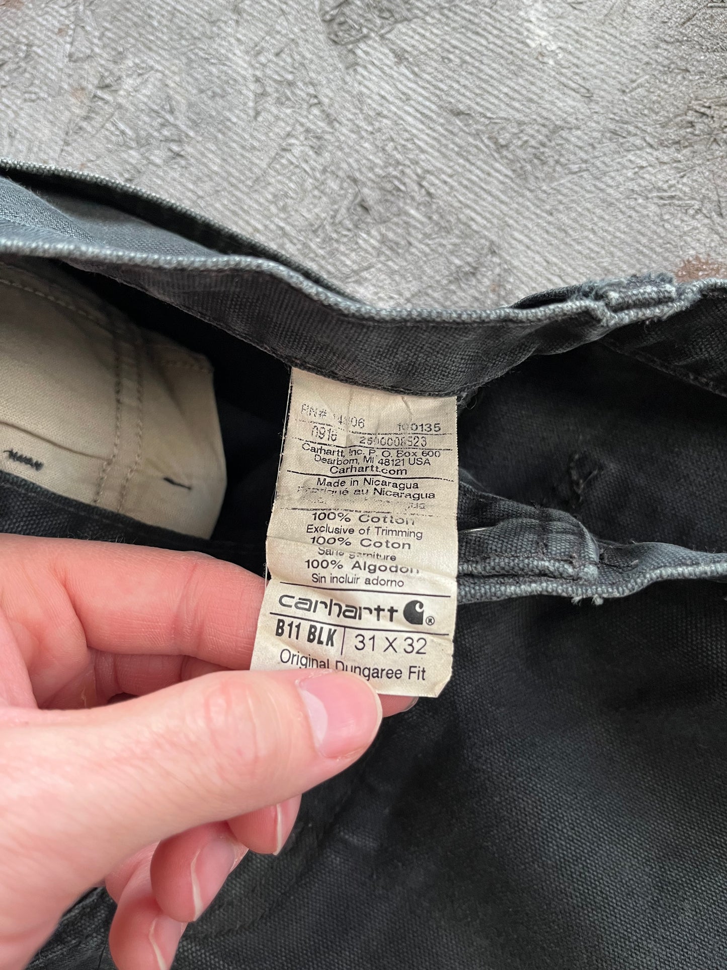 Faded Black Carhartt Carpenter Pants - 31x32