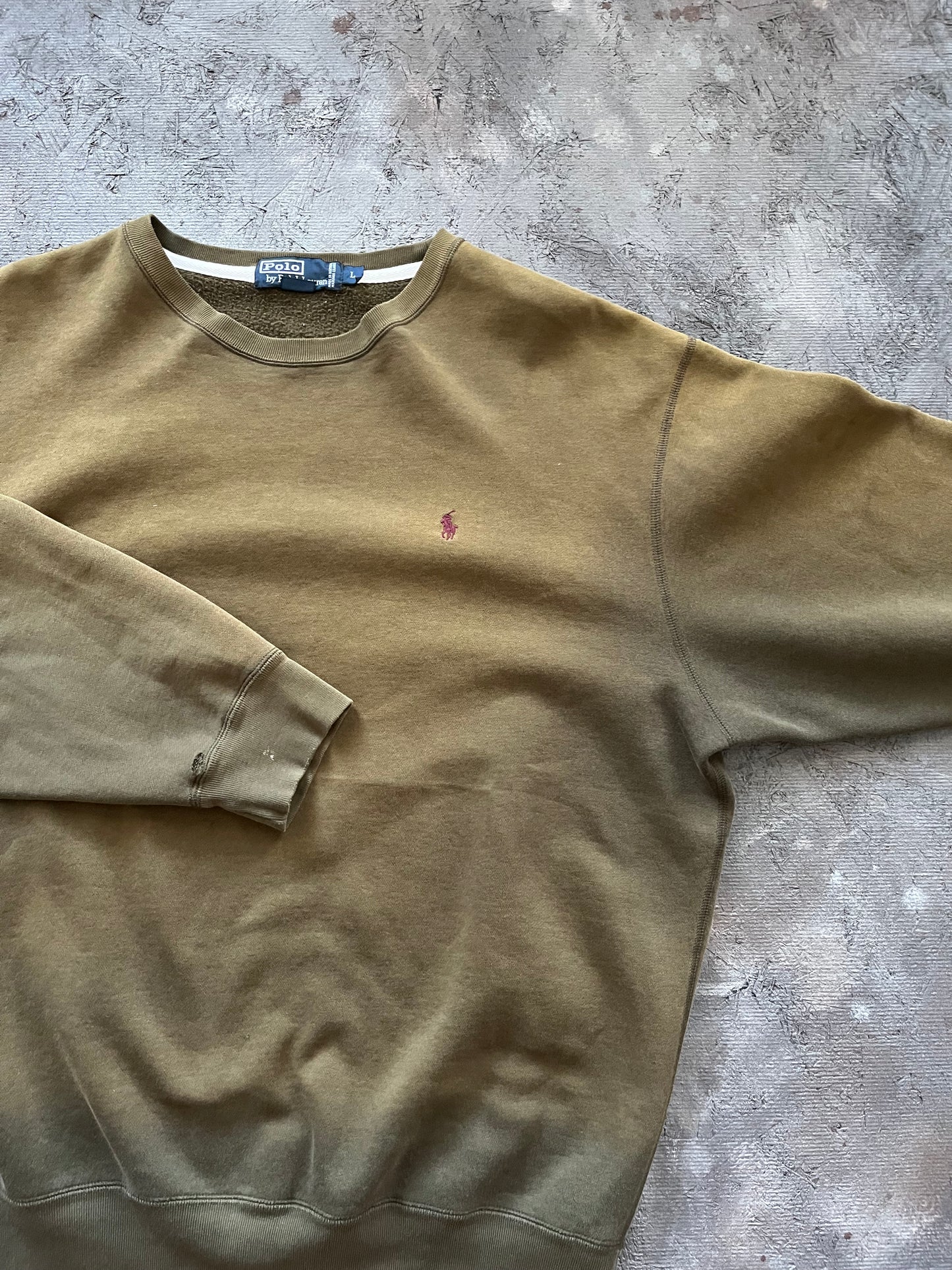 Vintage 1990s Faded Brown Polo Crewneck - XL