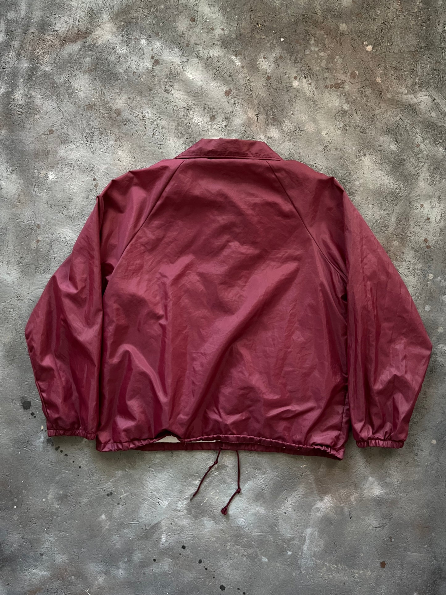Vintage 1980s Burgundy Windbreaker Jacket - XL