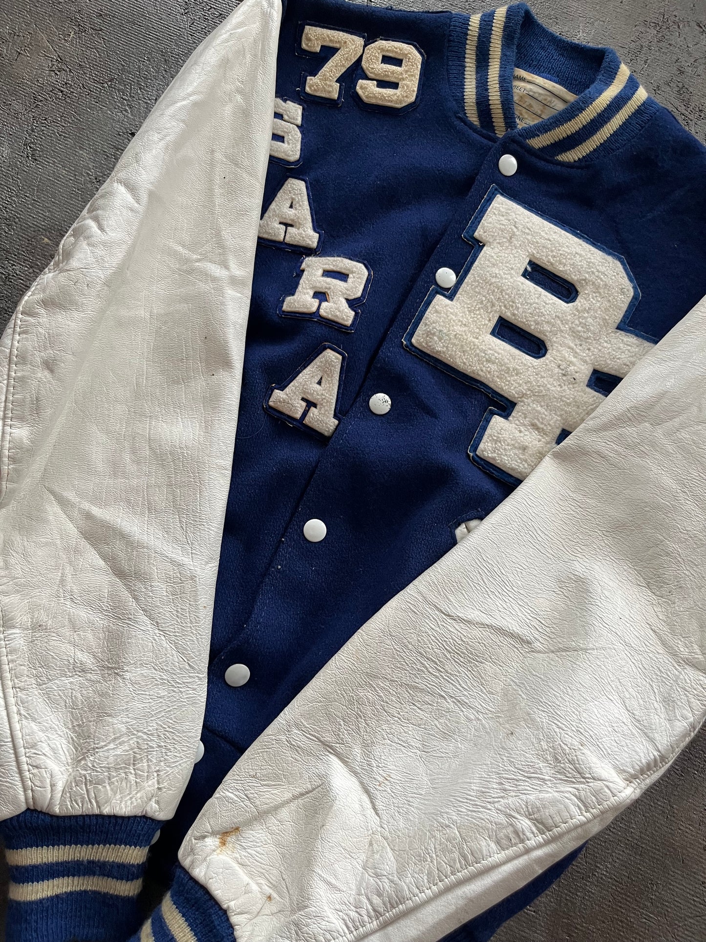 Vintage 1970s Blue Varsity Jacket - L