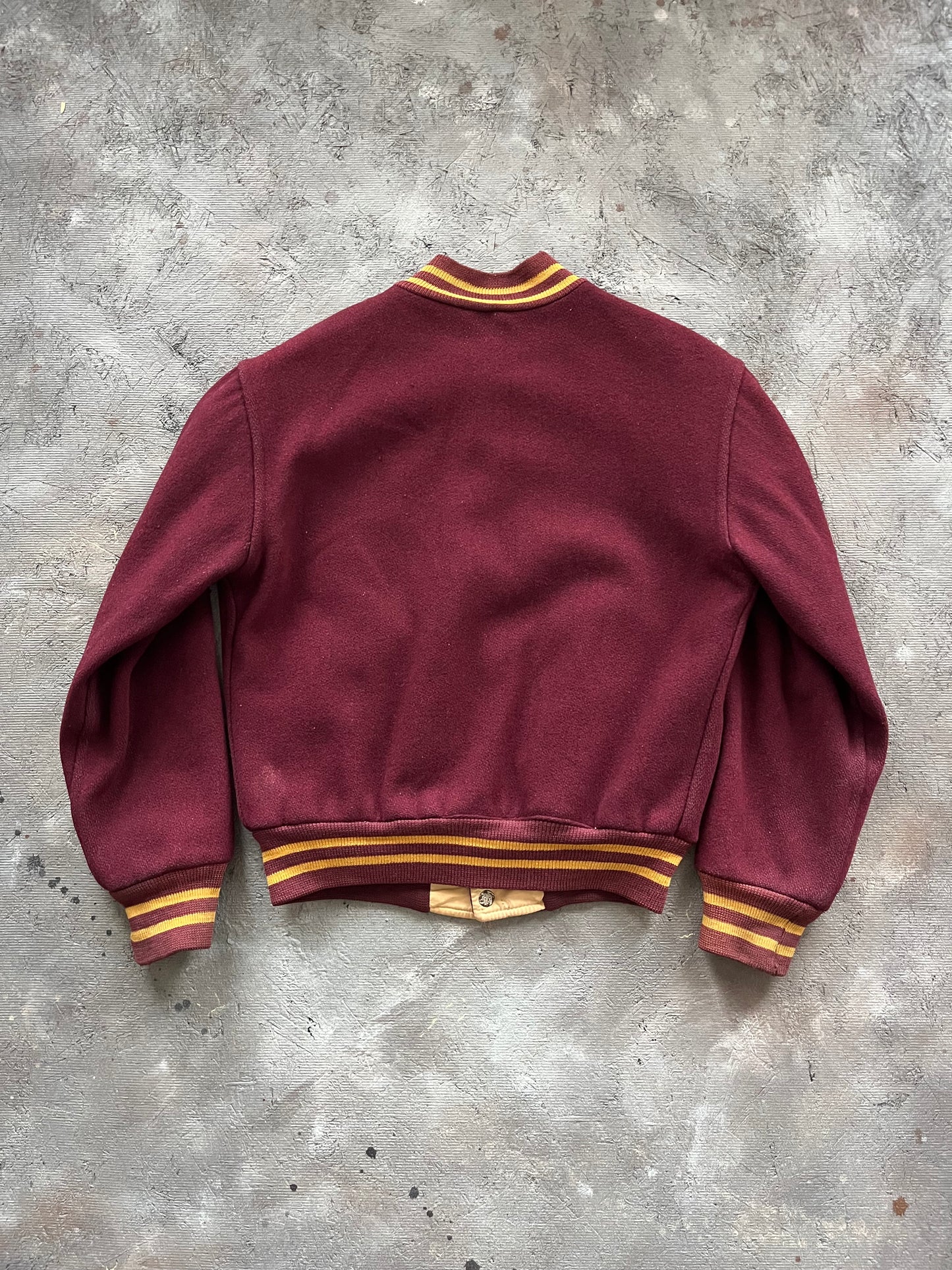Vintage 1970s Burgundy Varsity Jacket - L
