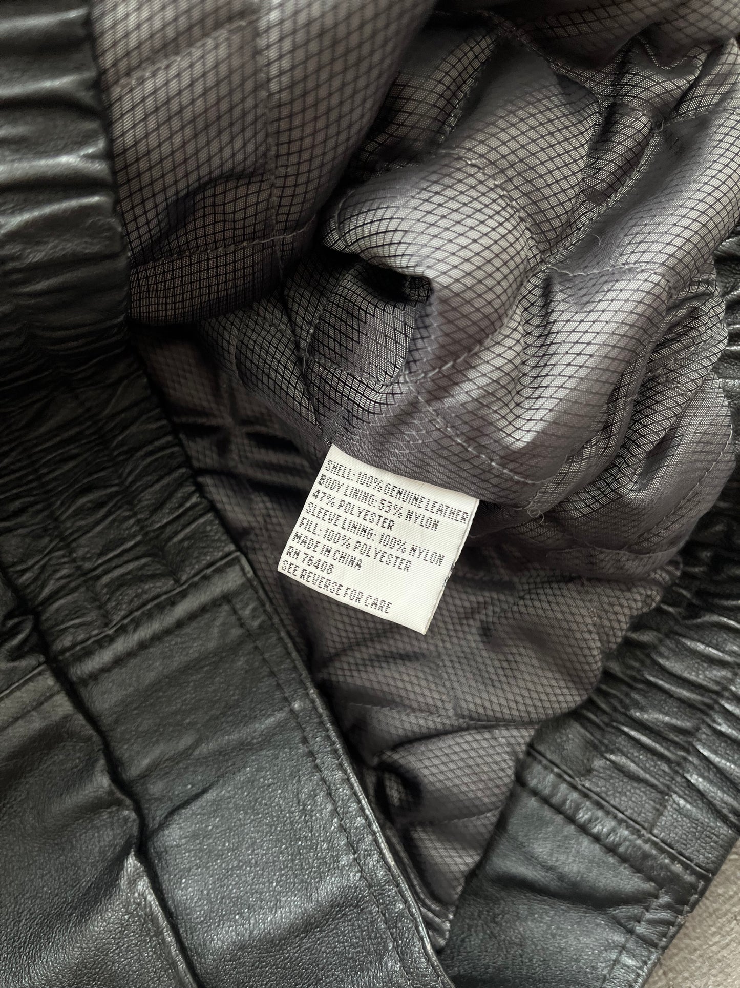Vintage 1990s Black Leather Jacket - XL