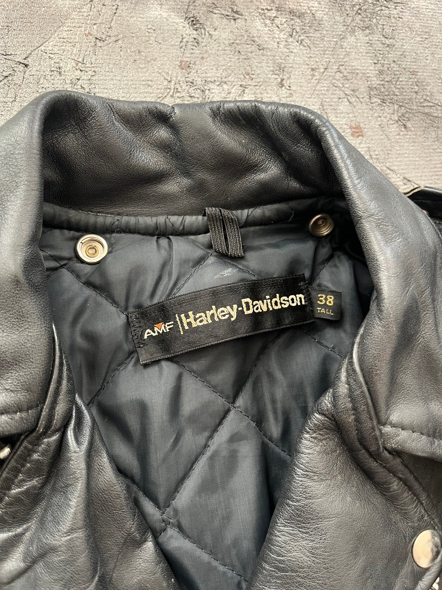 Vintage 1970s Harley Davidson Leather Biker Jacket - L