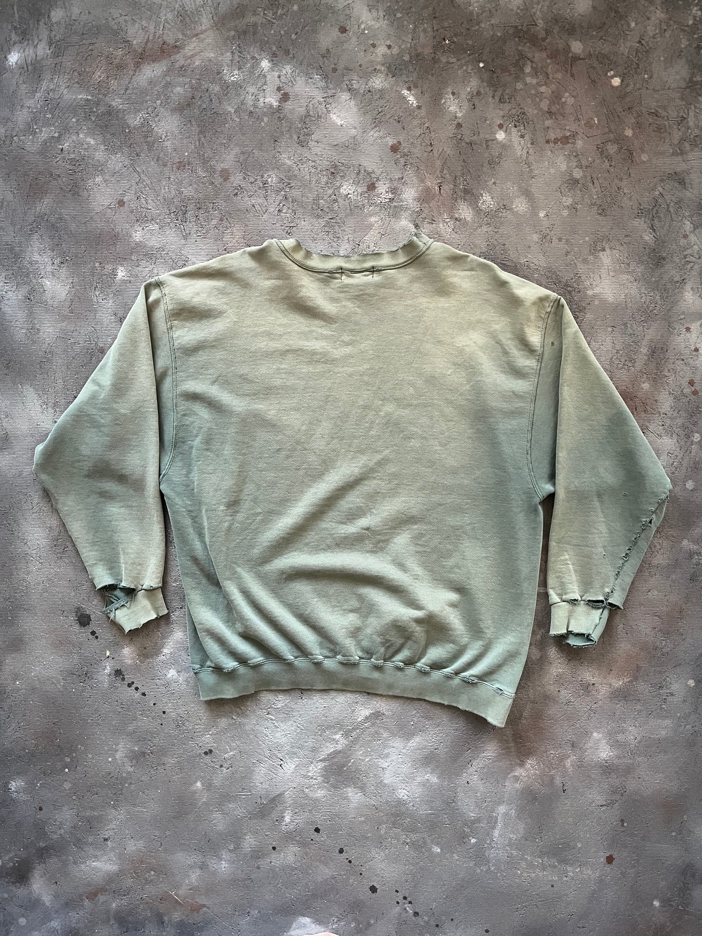 Vintage 1990s Faded and Thrashed Green Tommy Hilfiger Crewneck - XL
