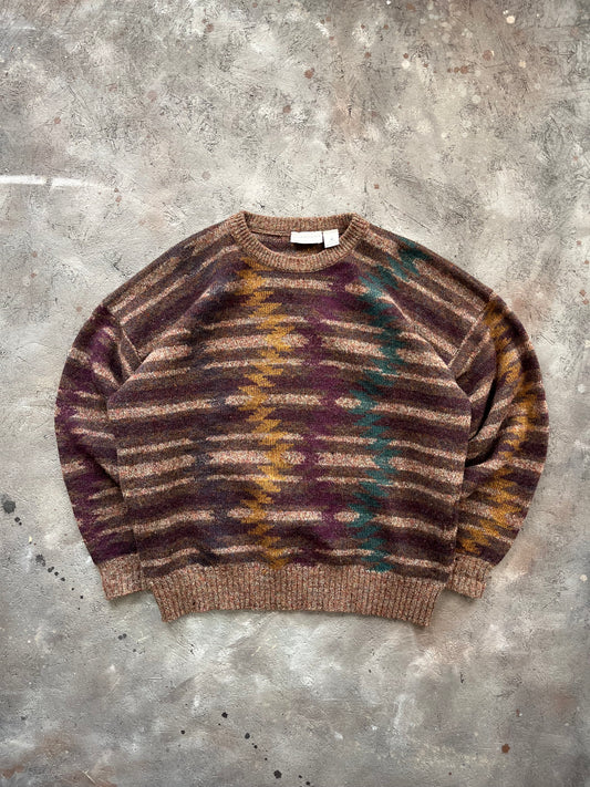 Vintage 1990s Knit Wool Sweater - XL