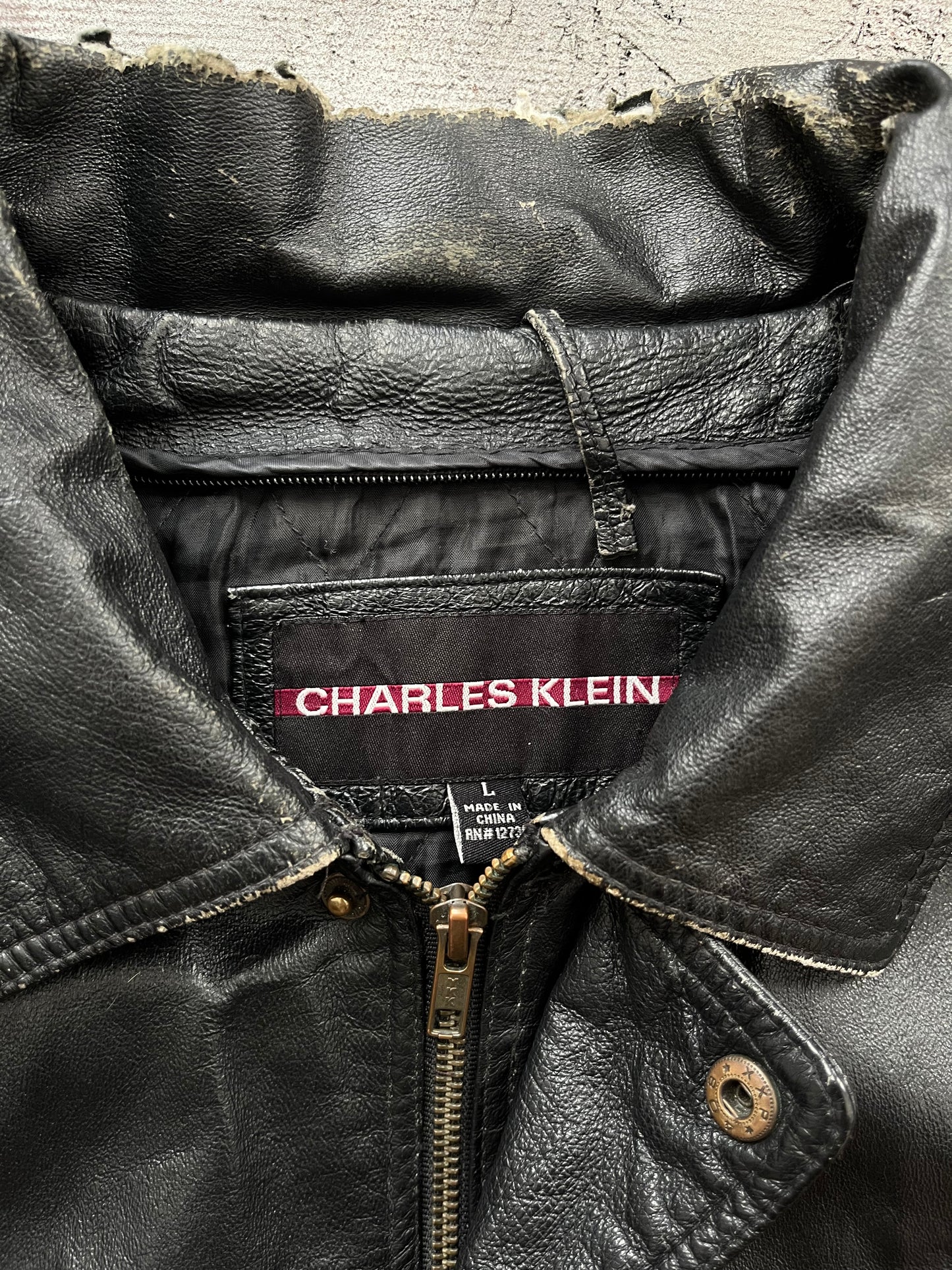 Vintage 1990s Black Leather Jacket - XL