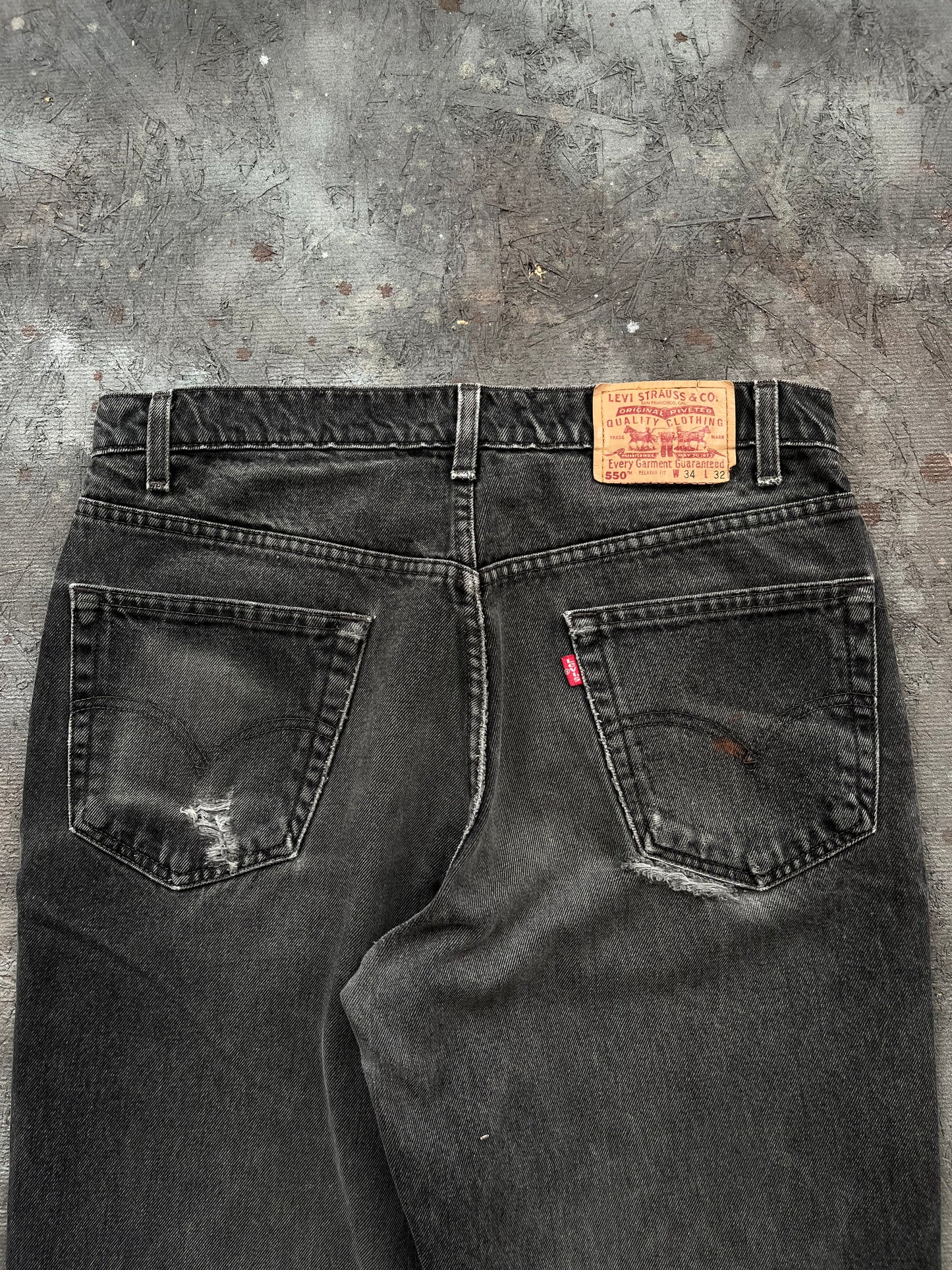 Vintage 1990s Faded Black Levi’s Jeans - 34x32