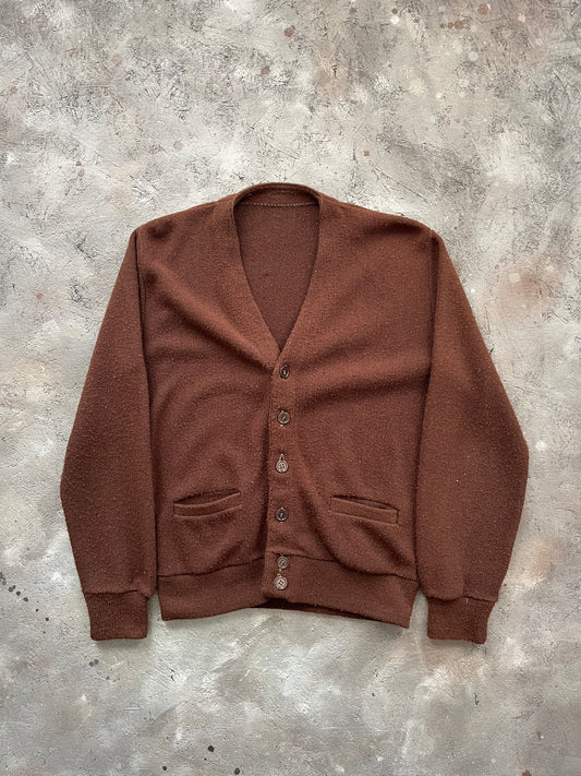 Vintage 1970s Brown Cardigan - L