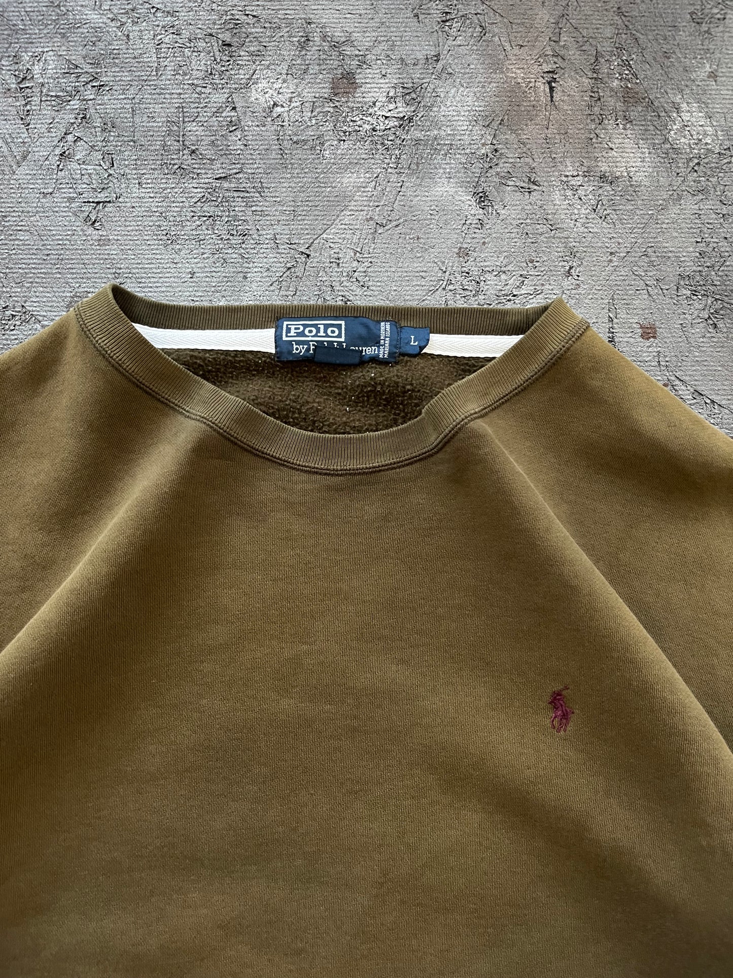 Vintage 1990s Faded Brown Polo Crewneck - XL