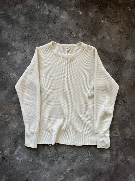 Vintage 1980s Cream Thermal Shirt - L