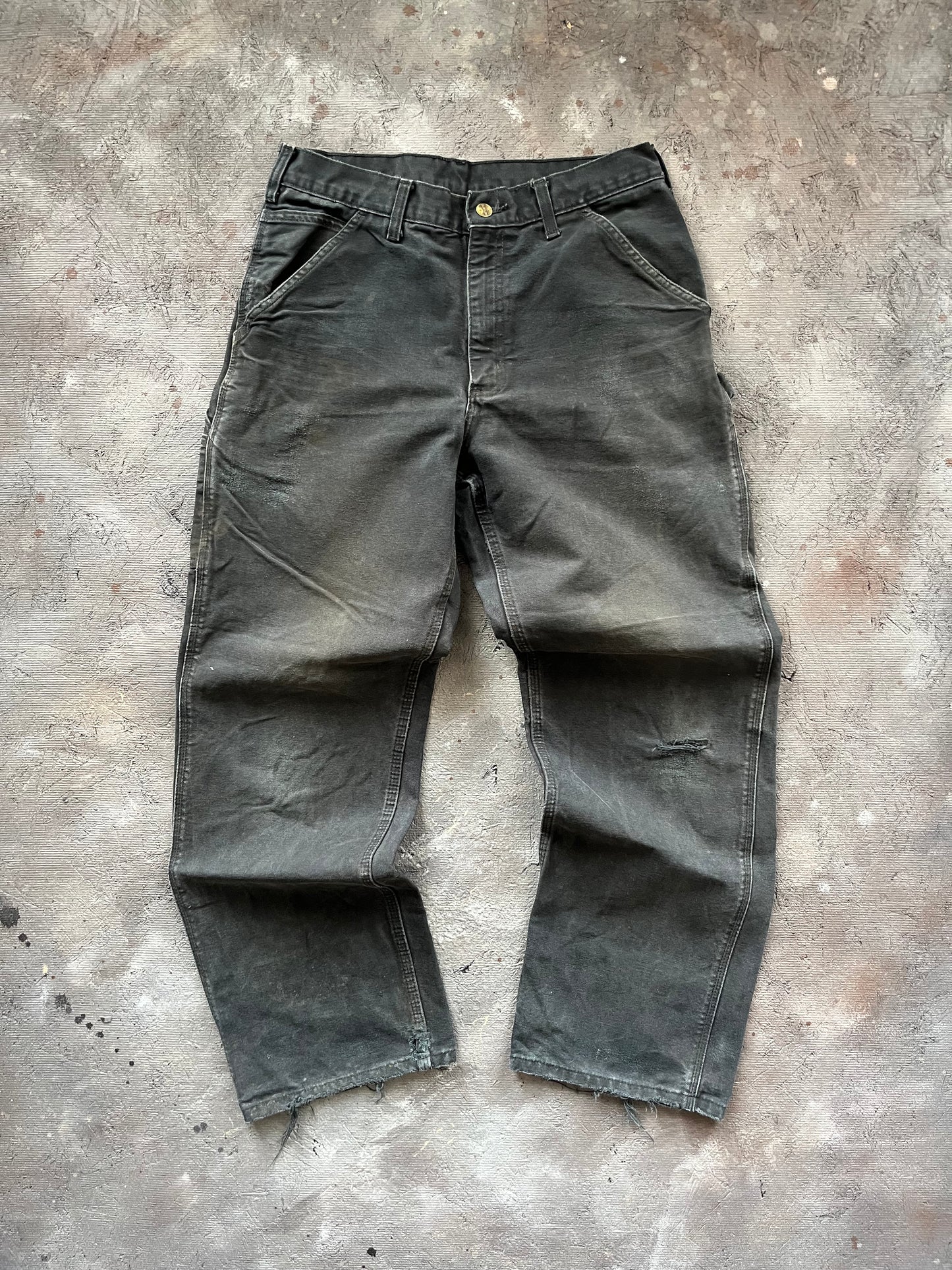 Faded Black Carhartt Carpenter Pants - 31x32