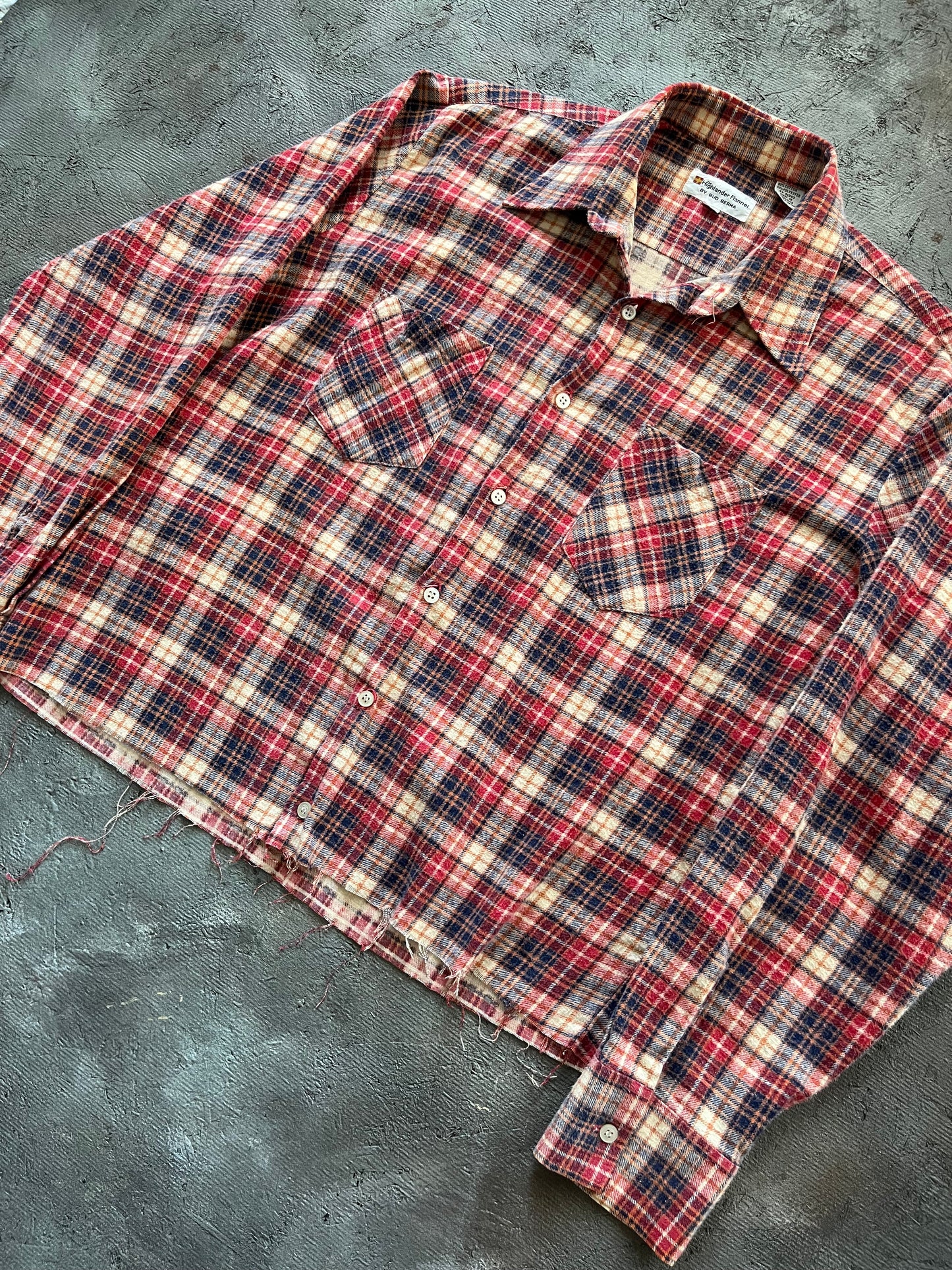 Vintage 1990s Cropped Flannel - L