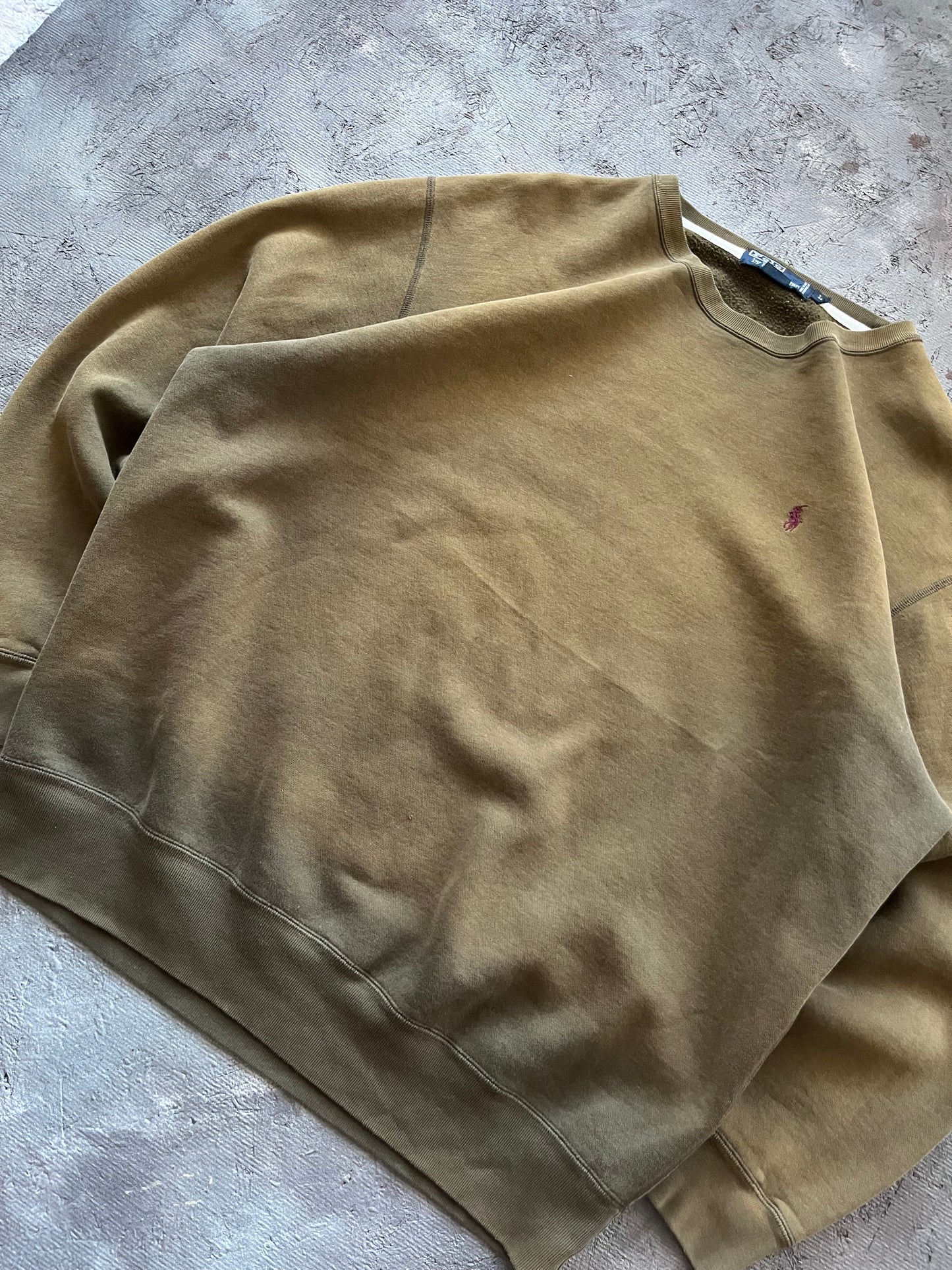 Vintage 1990s Faded Brown Polo Crewneck - XL