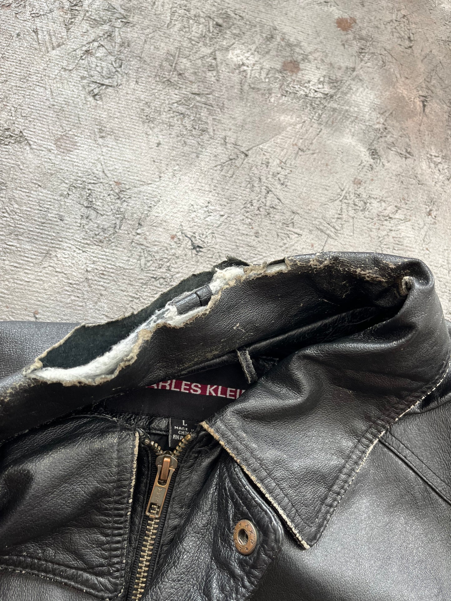 Vintage 1990s Black Leather Jacket - XL