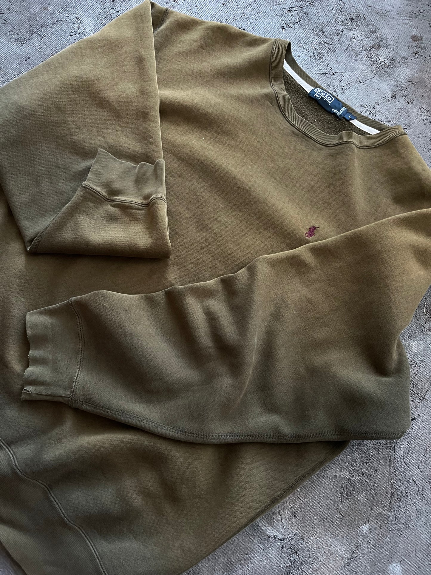 Vintage 1990s Faded Brown Polo Crewneck - XL