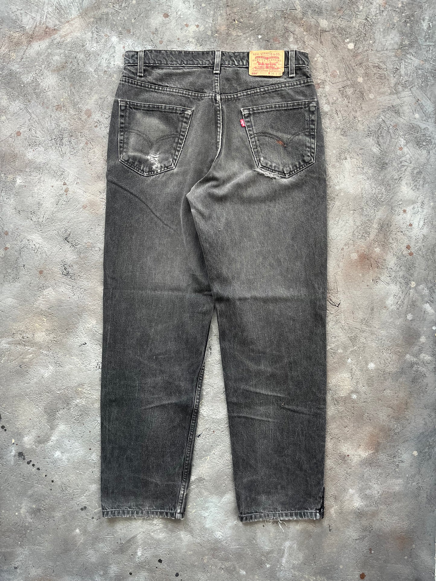 Vintage 1990s Faded Black Levi’s Jeans - 34x32