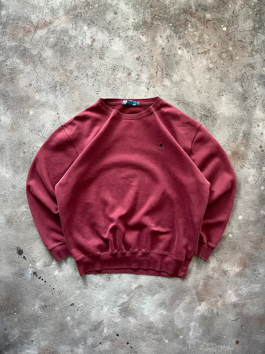 Vintage 1990s Burgundy Polo Crewneck - L