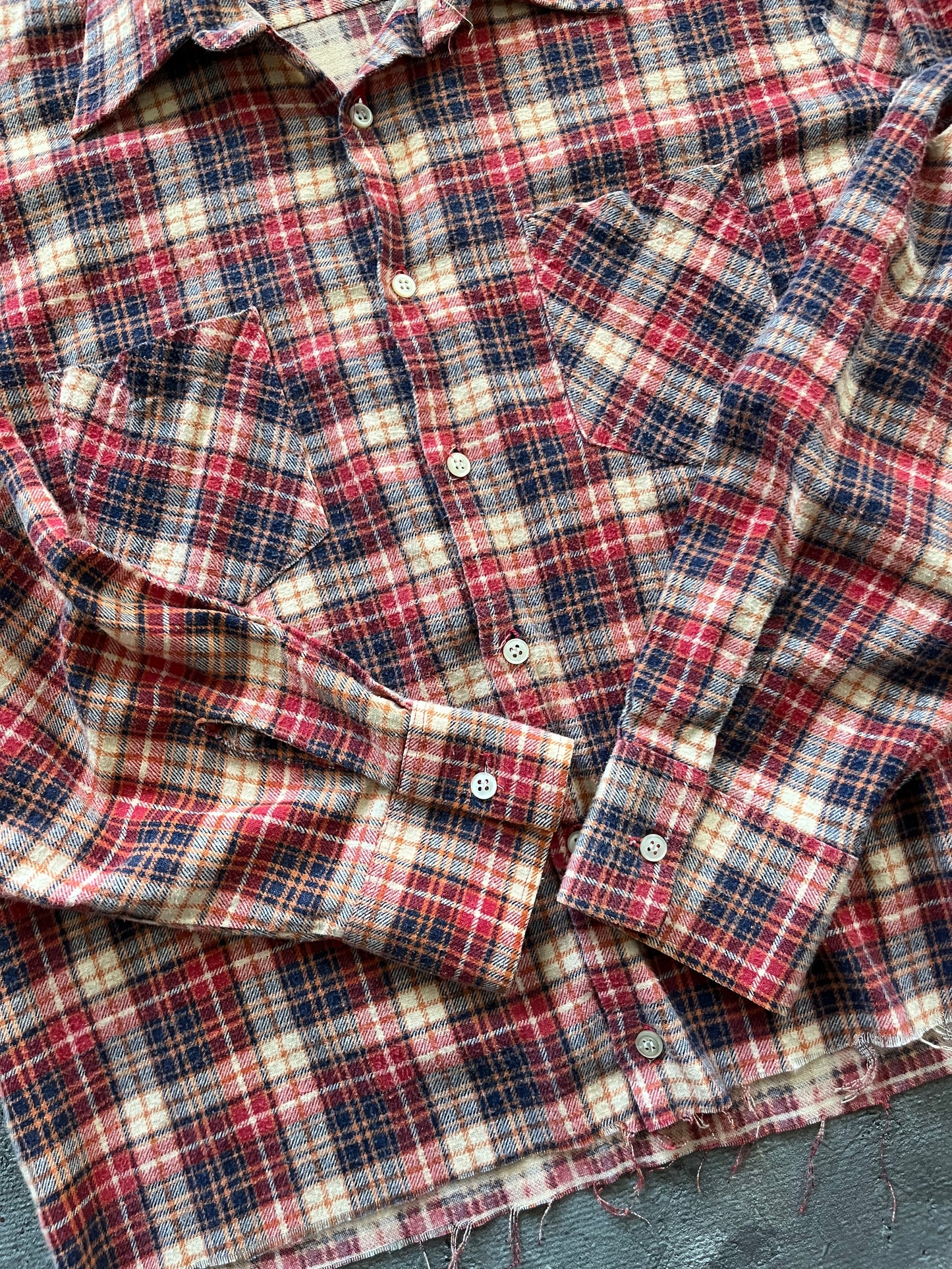 Vintage 1990s Cropped Flannel - L