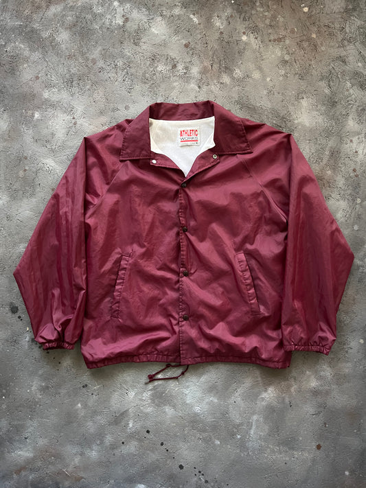 Vintage 1980s Burgundy Windbreaker Jacket - XL